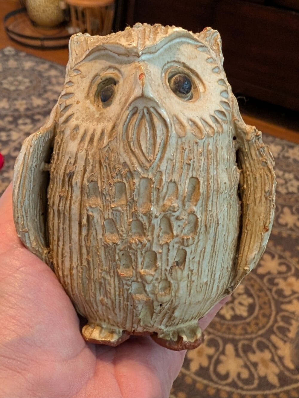 Clay Studio Pottery Owl Figurine